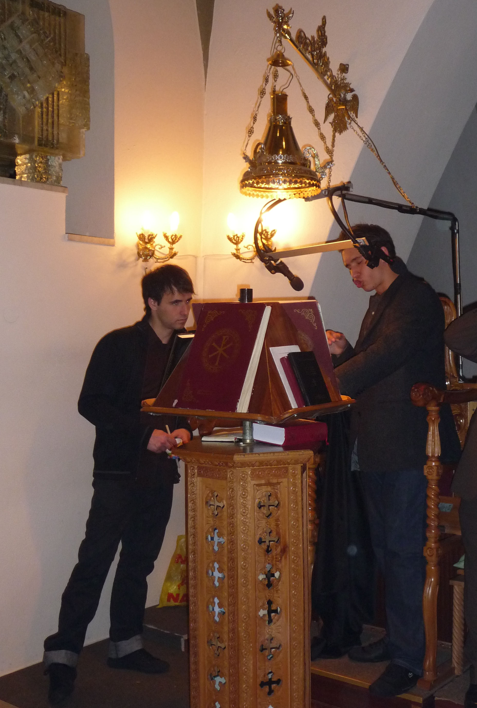 Orthodox chanters during worship